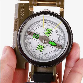 Portatīvo Armijas Zaļā Locīšanas Objektīvs Kompass Militāro Daudzfunkciju Āra Laivu Kompass Kompass Paneļa Dash