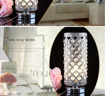 Dzelzs skaidrs, kristāla galda lampas guļamistabas gultas chrome dzelzs dobi spuldzes mājas dekoratīvais apgaismojums 1642649