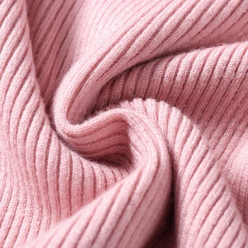 2020. gadam, Sievietēm, kas augstu uzrullētu apkakli tīrtoņa Krāsu Slim garām Piedurknēm Džemperis Trikotāžas Džemperis Top Sieviešu Apģērbu свитера женские 