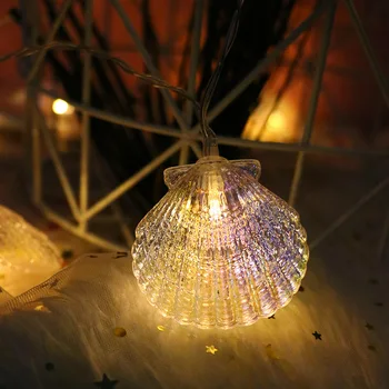 Stīgu gaismas LED shell gaismas, aizkaru, gaismas, iekštelpu āra mājas logu dekorēšanai Ziemassvētku eglīte apdares gaismas 1gb