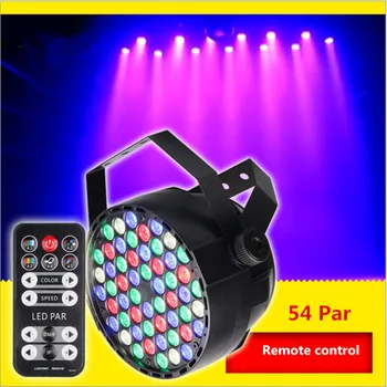 Tālvadības pults 54 pilnkrāsu LED par gaismu, DMX 512 fona skatuves gaismas krāsoti kāzu KTV bārs gaismas