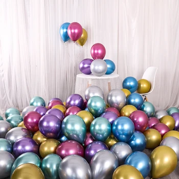 10pcs/daudz Metāla Rožu Zelta, Sudraba, Zila, Zaļa Violeta Ballon Kāzas laimes Dzimšanas dienā, Latekss Metāls, Chrome, Baloni, Hēlijs, Gaisa Balon
