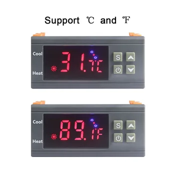 Saprātīga Termostats 30A AC90-250V -50~110°C Temperatūras Regulators Kontrolieris NTC Sensors Apkures, Dzesēšanas C/F Modeļa Izvēles