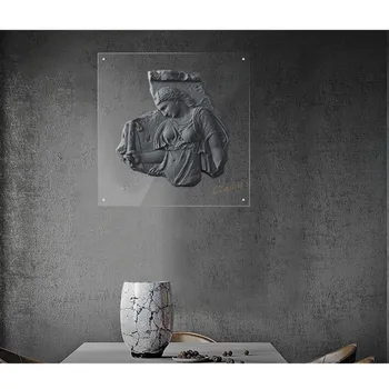 Gaismas Luksusa Dzīvojamās Istabas Laimīgs Feng Shui Reljefs Sienas Dekori Krāsošana Māla Sienas Gleznojums, Galda Karājas Glezna M2052