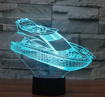[Septiņu Neona]bezmaksas Piegāde Megayacht Akrila 7Colors Galda Lampas, 3D Lampas Jaunums dāvanu Led Nakts Gaisma Millennium Falcon Gaismas