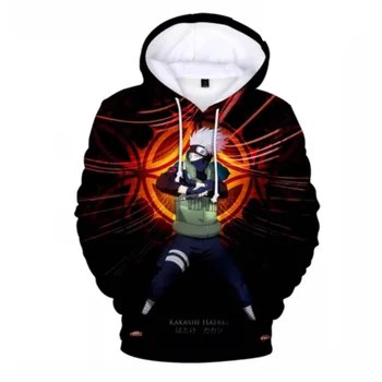 Naruto Hoodies sporta Krekli Modes Hip Hop Harajuku Apģērbu Vīriešiem, Sievietēm Ikdienas Džemperis Kapuci Anime 3D Drukas Naruto Tops pelēkā vārna