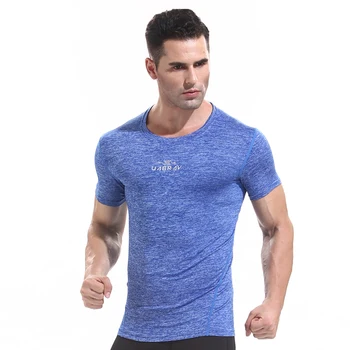 JS343A-Treniņu fitnesa vīriešiem ar Īsām piedurknēm t krekls vīriešiem siltuma muskuļu kultūrisms valkāt Elastīgās kompresijas Slim izmantot apģērbi