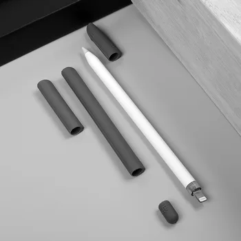 Mīksts Silikona Apple Pencil Case For iPad Zīmuļa Galu Vāka Turētājs Tablete Touch Pen Irbuli 360 Pilna Aizsardzības Kabata Somas