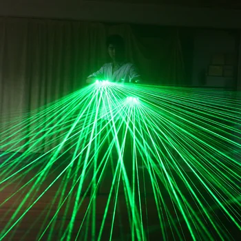2019 New Augstas Kvalitātes Zaļā Lāzera Cimdi Naktsklubs, bārs puse deju dziedātāja deju aksesuārus DJ mehāniskās cimdi LED gaismas