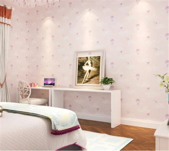 Beibehang Bērnu istabas tapetes, karikatūra karstā gaisa balons vides 3D tapešu rozā meitene guļamistabas gultas fona tapetes