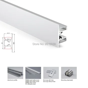 50 X 2M Komplekti/Daudz Siena mazgātājs led lentes profils alumīnija Super platā T stils alumīnija led kanālus sienas up & down gaismas,