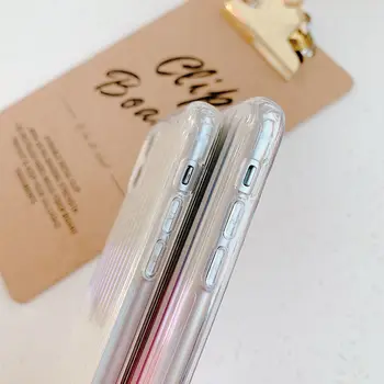 Krāsains Slīpums Lāzera Svītru Tālrunis Lietā Par iPhone 12 Mini 11Pro Max XR XS Max 7 8Plus X Ultra Grūti PC Caurspīdīgu Aizmugurējo Vāciņu