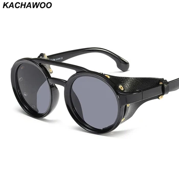Kachawoo Kārta Steampunk Saulesbrilles Vīriešiem Atdzist Piederumi, Kniedes Matētā Melnā Vairoga Saules Brilles Sievietēm Trending Stilu 2019 Vasaras