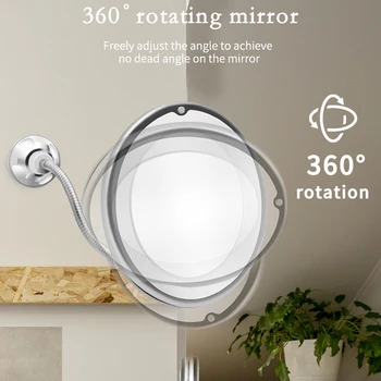 Led 10X nifying Aplauzums Spogulis Apgaismota Tualetes, Vannas istaba Apaļš Spogulis ar 360 Grādu Šarnīrsavienojums Griešana, Elastīgs