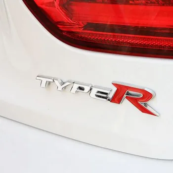 3D Metāla TYPE-R Auto Uzlīmi, Emblēmu Žetons par Universālā Automašīnas Moto Velosipēds Dekoratīvie Piederumi