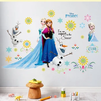 Disney Kids DIY Sienas Uzlīmes, Saldēti 2 Princese Anna Un Aisha Puzzle Bērniem, Telpu Dekorēšana PVC Pegatinas Autocollant Enfant