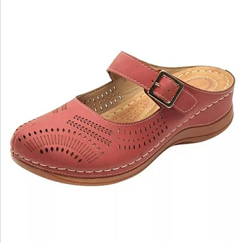 Jaunā stila dāmas platformas kurpes PU ādas kārtu toe sandales dāmas retro čības sieviešu kurpes