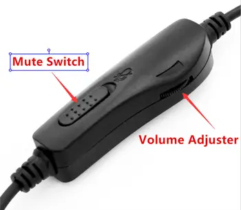 Skaļumu un Izslēgt mikrofonu austiņas ar 2.5 mm Mono Plug Austiņas Galda Telefoni,brīvroku Trokšņa Slāpēšanas Austiņas ar Mic