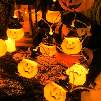 Jauki Halovīni Ķirbju String Lampas, LED Laternu Puse Mājas, Dārza Svētki Apdare DIY Radošo Ķirbju Apgaismes Virtenes