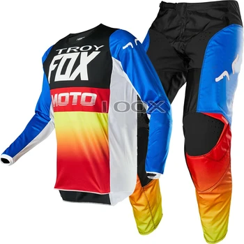 Bezmaksas piegāde 2020. gadam Troy Fox MX MTB 180 Fyce MX Offroad Jersey Elsas Combo Motokrosa MTB Velosipēds Off-road Motociklu Uzvalks