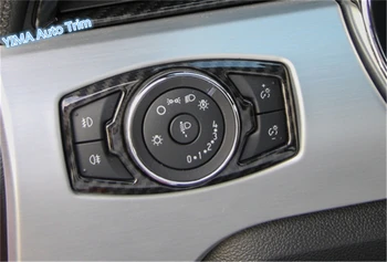 Lapetus Car Styling Head Gaismas Lampas Slēdža Pogu Rāmja Vāks Melns, ABS piemērots Ford Mustang 2016 2017 2018 2019