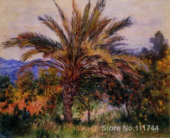 Impresionisma mākslas Palmu Koku pie Bordighera Klods Monē gleznas Augstas kvalitātes Roku apgleznoti