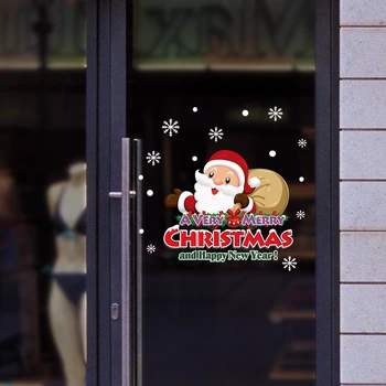 Ziemassvētku dubultu sienu ielīmēt logā ielīmēt, veikals, ģimenes Jauno Gadu dzīvojamās istabas logu, Ziemassvētku rotājumi, uzlīmes