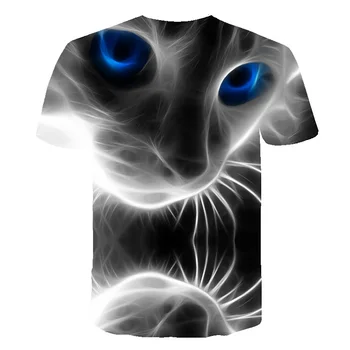 Jaunāko Vīriešu T-krekls 2020. gadam, Modes 3D Drukas Kaķis un Zivis Raksts Drukāšanas Topi tee Vīriešu Elpojošs Topi Modes Gadījuma Īss T-shir
