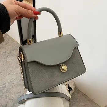 Vintage flip square Sieviešu Tote soma ir 2021. new augstas kvalitātes PU ādas Sieviešu dizainers rokassomu bloķēšanas ķēdes plecu messenger bag