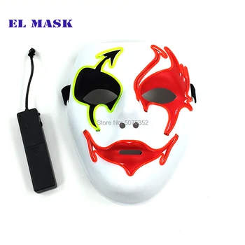 Roku Apgleznoti Multicolor Payday EL Wire Masku Karnevāls Rave iedegties Maska Mirdzošu Led Mirgo Maska Tumšiem Gaiteņiem
