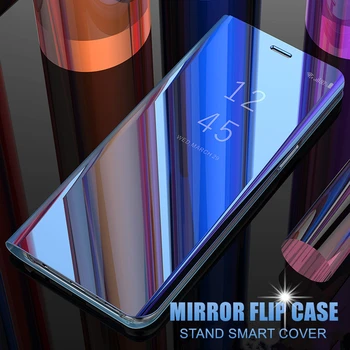 Smart Mirror Apskatīt PU Ādas Telefona Gadījumā Xiaomi Mi 10 Lite Mi 10Pro Stāvēt Pārsegu Mi, Ņemiet vērā, 10 Pro Aizsardzības Apvalks Capa