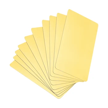 Uxcell 50 Gab Tukšu Metāla vizītkarti 0.25 mm 0,3 mm Biezums Krāsotas Alumīnija Plāksne uz DIY Lāzera Drukas Zelta Tonis Melns