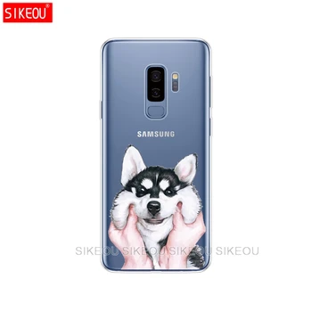 Silicone case for Samsung Galaxy S8 S9 S6 S7 malas S5 S4 S3 PLUS tālruņa vāciņš Suņu un kaķu husky akita buldogs atpakaļ aizsardzības lieta