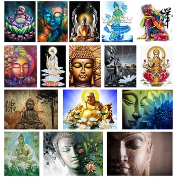 Pilnu Kvadrātveida/Kārtas Urbt Uzlīme Dimanta Ķīnas Reliģijas Budas 5D DIY Dimanta Krāsošana Mozaīkas Attēlu Guanyin Budas HomeDecor