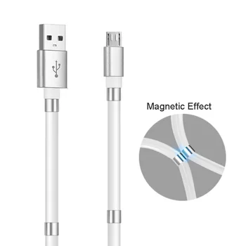 Uzlādes Kabelis Datu Sinhronizācijas Maksas Vadu Magnētisko Absorbcijas Micro USB Ports ierīces 2.4. 100cm