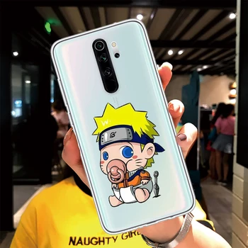 Phone Gadījumā Xiaomi Redmi Piezīme 8 Pro 7 6 Pro 9 9S Mi 9 9T k20 pro Funny Baby Uchiha Sasuke Multfilmu Naruto Hatake Kakashi Vāciņu