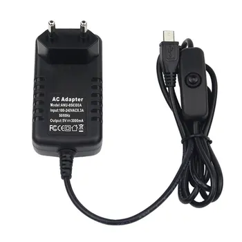 5V 3A Barošanas Lādētājs AC Adapteris, Mikro-USB Kabelis, ar Ieslēgšanas/Izslēgšanas Slēdzi Aveņu Pi 3 pi pro Modelis B B+ Plus