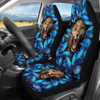 Upetstory Ziedu Leopard Slinkums Drukāt 2gab Universālas Automašīnas Priekšējā Sēdekļa Pārvalki Viegli Tīrīt Auto, Sēdekļu Spilveni, Mīksts Sēdeklis Aizsargs