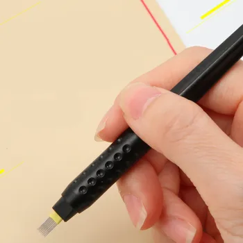 10pcs Vienreizējās lietošanas microblading pildspalvu 0,15 mm 18U asmens adatu Pastāvīgu aplauzums mašīna Uzacu tetovēšanas Pildspalva ar brush pack Sūklis Kauss
