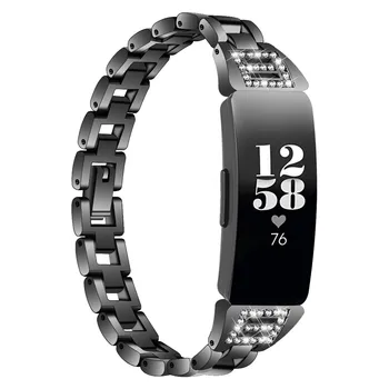 Rezerves Dimantu Nerūsējošā Tērauda Skatīties Joslas Fitbit Inspire/Inspire AP Quick Release Aproce SmartWatch Piederumi