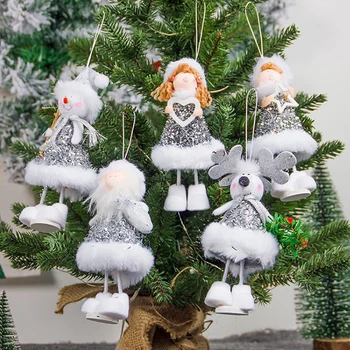 Jauki Auduma Ziemassvētku Lelles Kuloni DIY Santa Claus, Sniegavīrs Angel Lelli Ziemsvētki Koks Piekārtiem Rotājumi Labu Dāvanu Bērniem