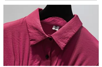 Liela izmēra krekli viltotas divu sieviešu pavasara rudens jaunas trikotāžas izšūšanas garām piedurknēm laternu piedurknēm slim fit krekls 2020 
