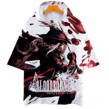 Bloodborne T Cosplay Spēle 3D Vīriešu Kapuci T-krekli Vasaras Īsām Piedurknēm Sievietēm Lady Maria Streetwear Unisex Drēbes Harajuku