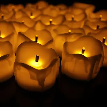 Flameless LED Svece Mirgo Tējas Gaismas Bateriju Darbināmas Kāzu Mājās Sveces