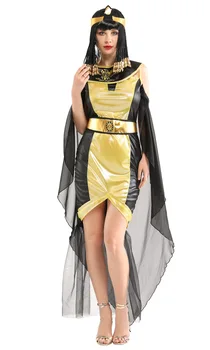 Halloween karnevāla puse ēģiptes kleopatra kostīms sieviešu pieaugušo ēģiptes karaliene cosplay kostīmi sexy zelta masku