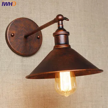 IWHD Lamparas LED Gaismas Bēniņi Rūpniecības Retro Vintage Dzelzs Sienas Lampas Mājas Apgaismes Ķermeņi Edison Spuldzes E27 220v Apgaismes iekārtas