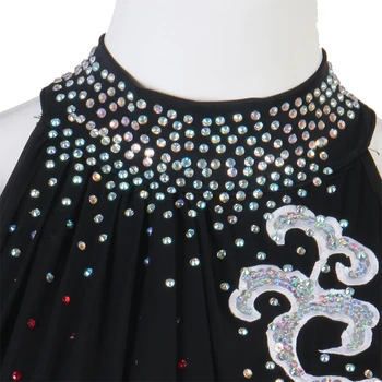Mūsdienu Deju Tērpi Sievietēm Pieaugušo garām Piedurknēm Melnā Shiny Diamond Lielās Šūpoles Kleitas Pasūtījuma Kleitu Balles Deju Apģērbs DQL2932