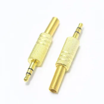 2gab 3.5 mm Plug 2pole / 3Pole Audio Savienotājs (3,5 Mono / Stereo Plug jack niķelēta / Gold plated