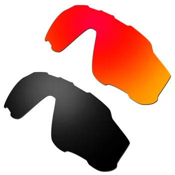 HKUCO Sarkans/Melns 2 Pāri Polarizētās Lēcas Nomaiņa, Lai Jawbreaker Saulesbrilles UVA & UVB