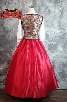 Reiz Little Red Riding Hood Kostīms, apmetnis viduslaiku vintage kostīms, kleita pasūtījuma